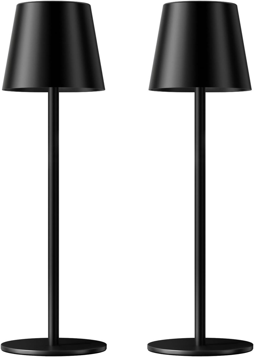 Cordless Table Lamp Rechargeable Black - KK 2 Pack 5000Mah Battery Operated Lamp