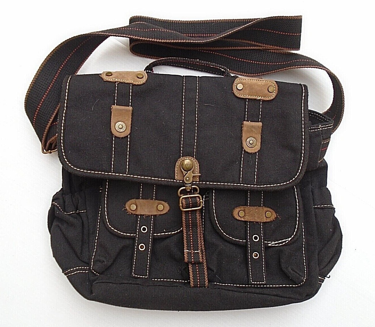 Feidean Crossbody Messanger Laptop Bag Medium Black