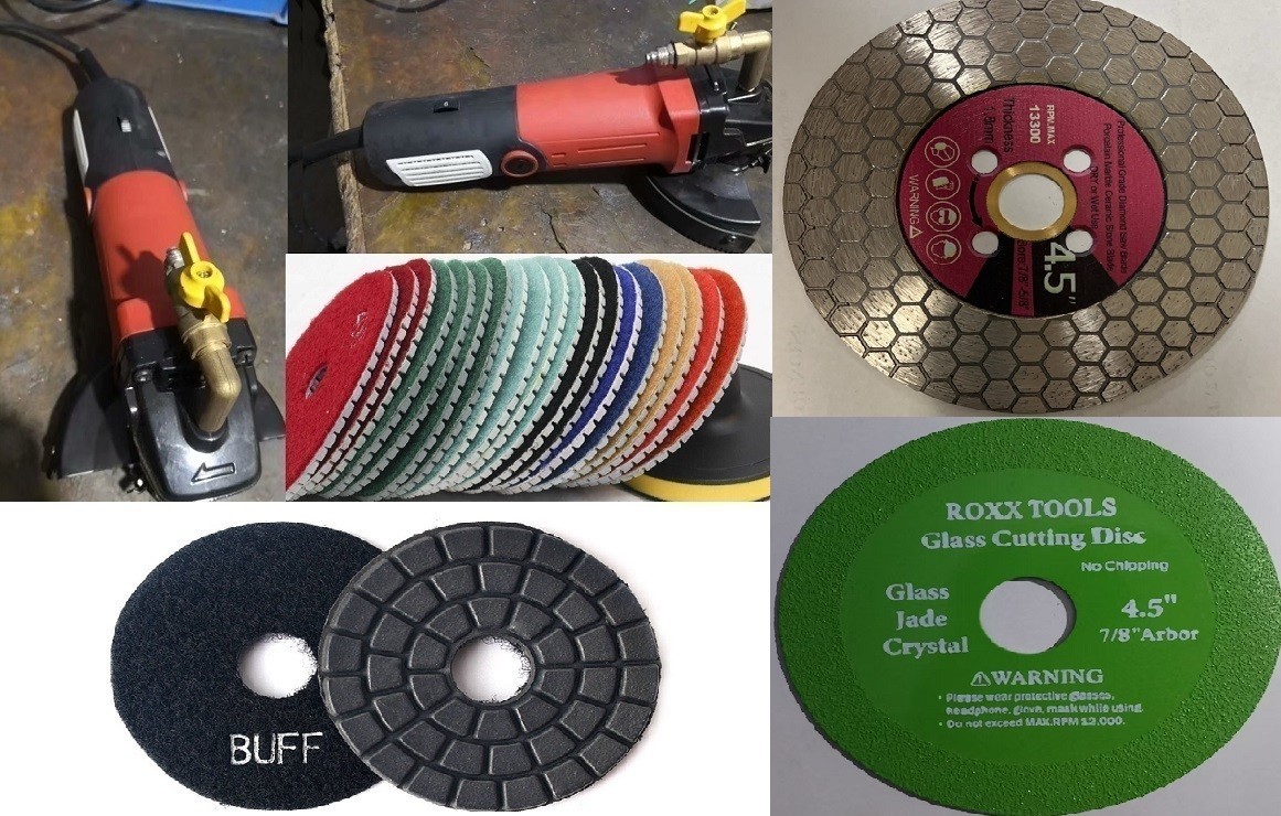 5" Wet Stone Polisher Kit Variable Speed Granite Marble Diamond Pad Set