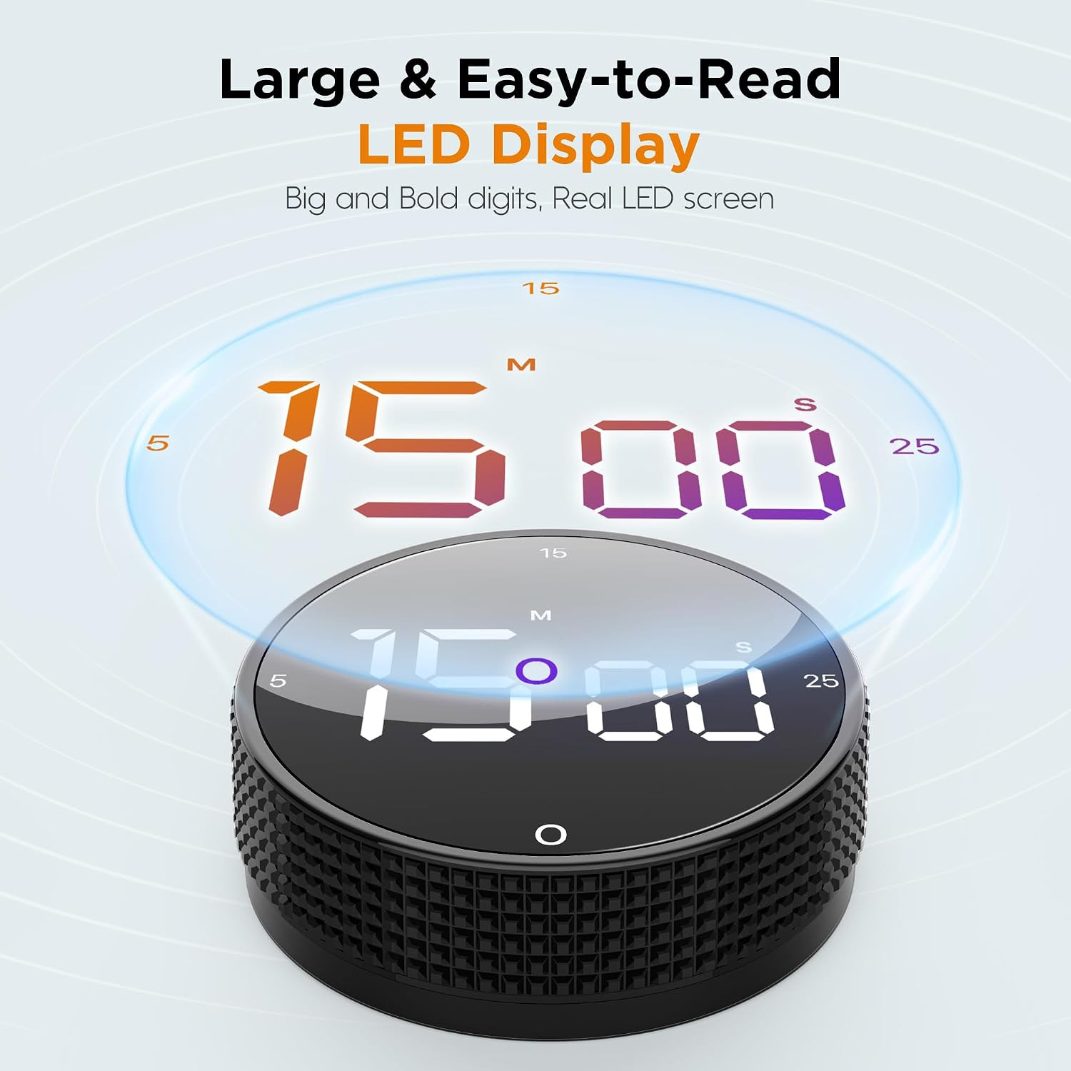 Magnetic Digital Kitchen Timer with Large LED Display
