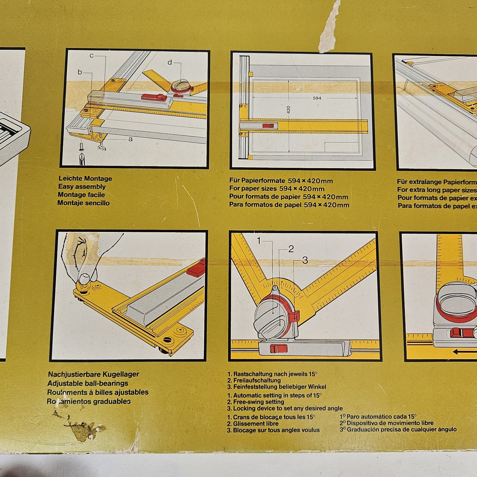 Rotring A2 Drafting Machine Art 522402 Drawing Board Parallel Rule Set Germany