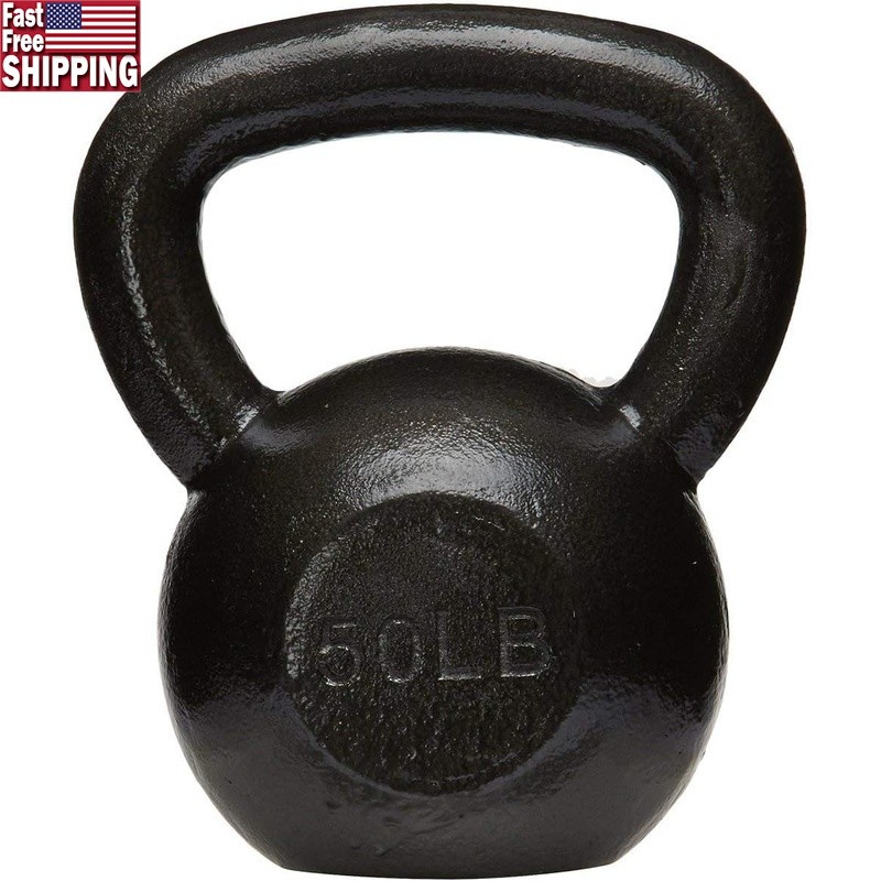 Kettlebell Solid Cast Iron Weight Training Durable Handle Fitness Equipment New