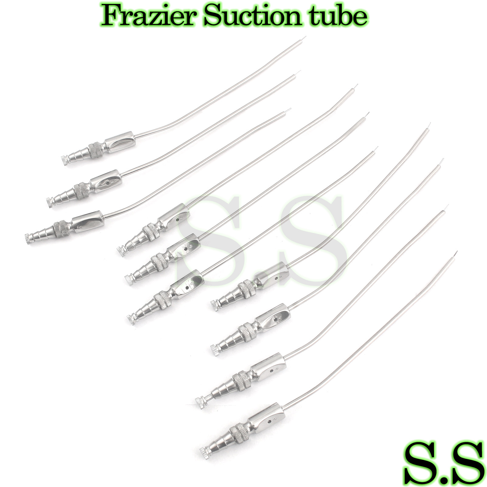10× Frazier Suction Surgical Tube 9 (3mm) 7.6" Aspirator Diagnostic Instruments