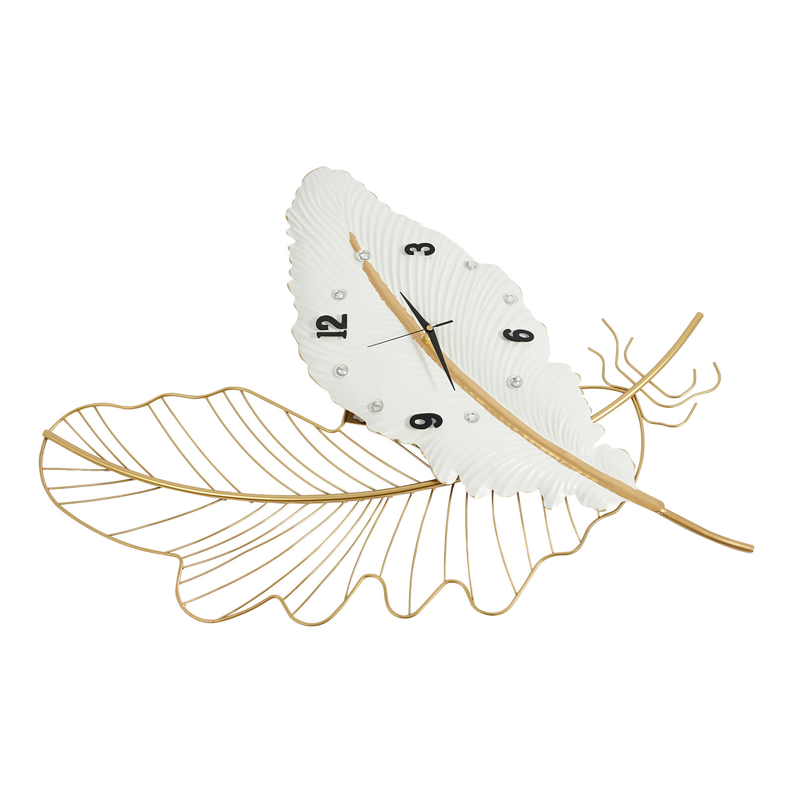 Large Wall Clock, Feather-shaped Wall Clock, Decorative Wall Clock for Home