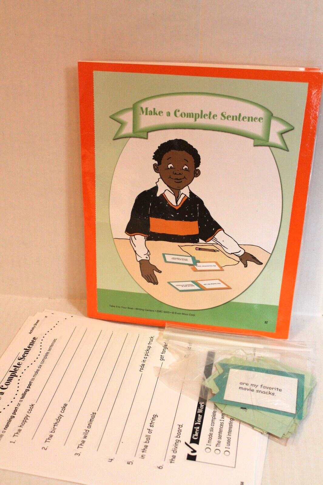 Evan-Moor Writing Center Activity "Make a Complete Sentence" Grades 2-3