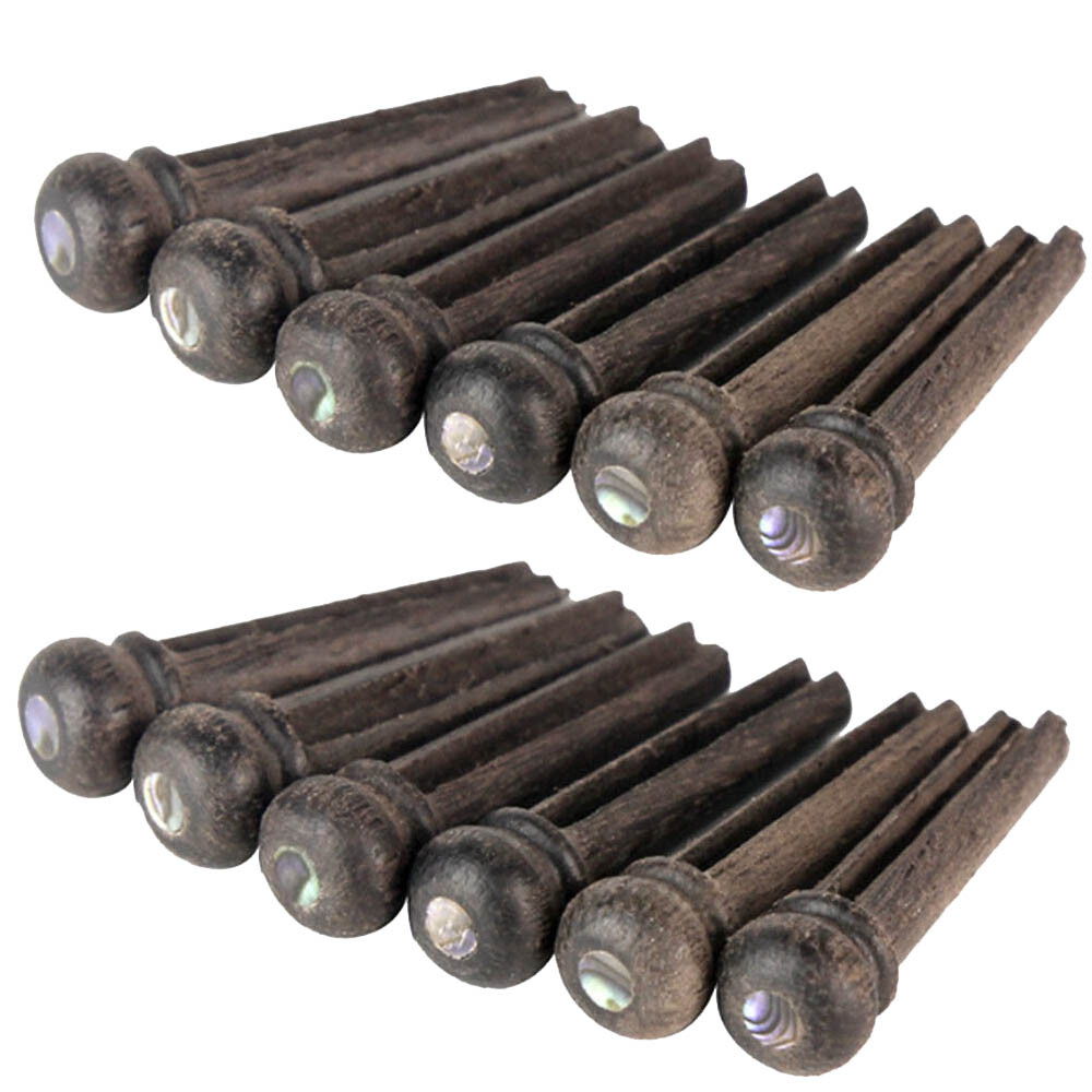 12Pcs Rosewood EBONY BRIDGE PINS W/ Pearl Shell Dot for Acoustic Guitar US Stock