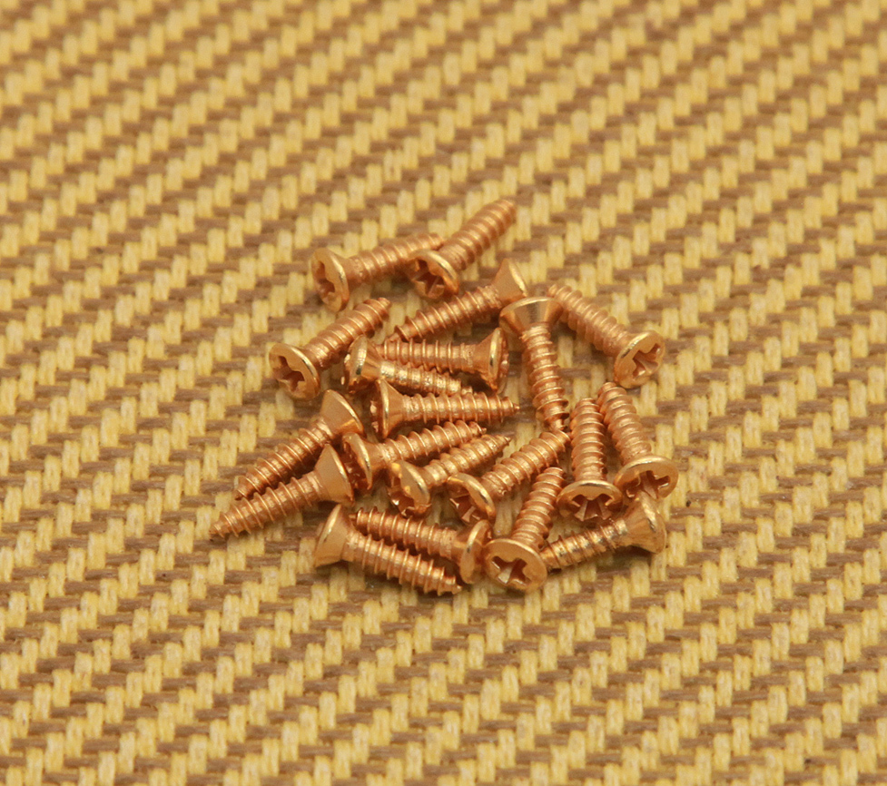 GS-0050-002 (20) Gold Finish Pickguard Screws For Gibson® Guitar/Bass