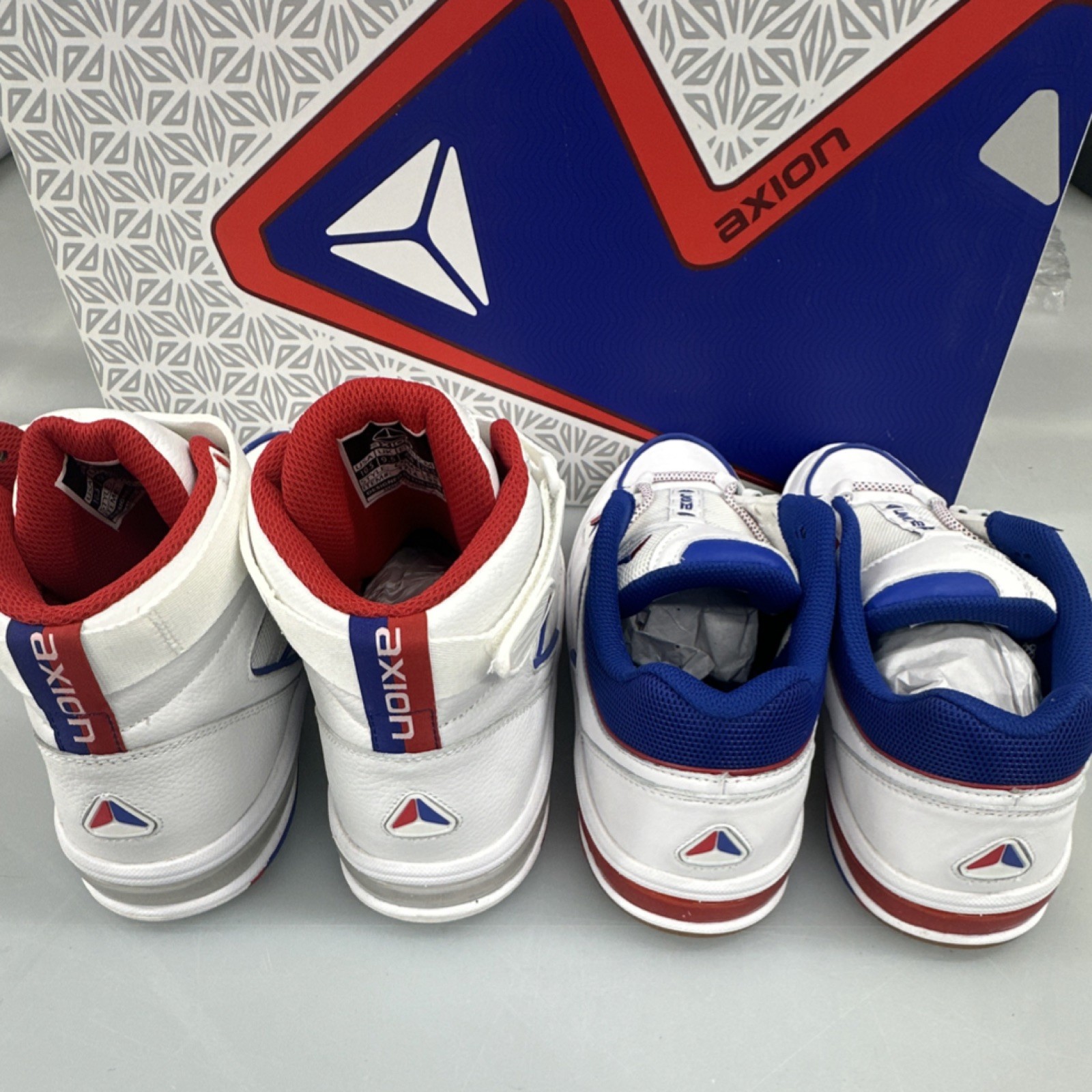 Axion Complex Low & High Men's Skateboarding Shoes White Blue Red 10.5