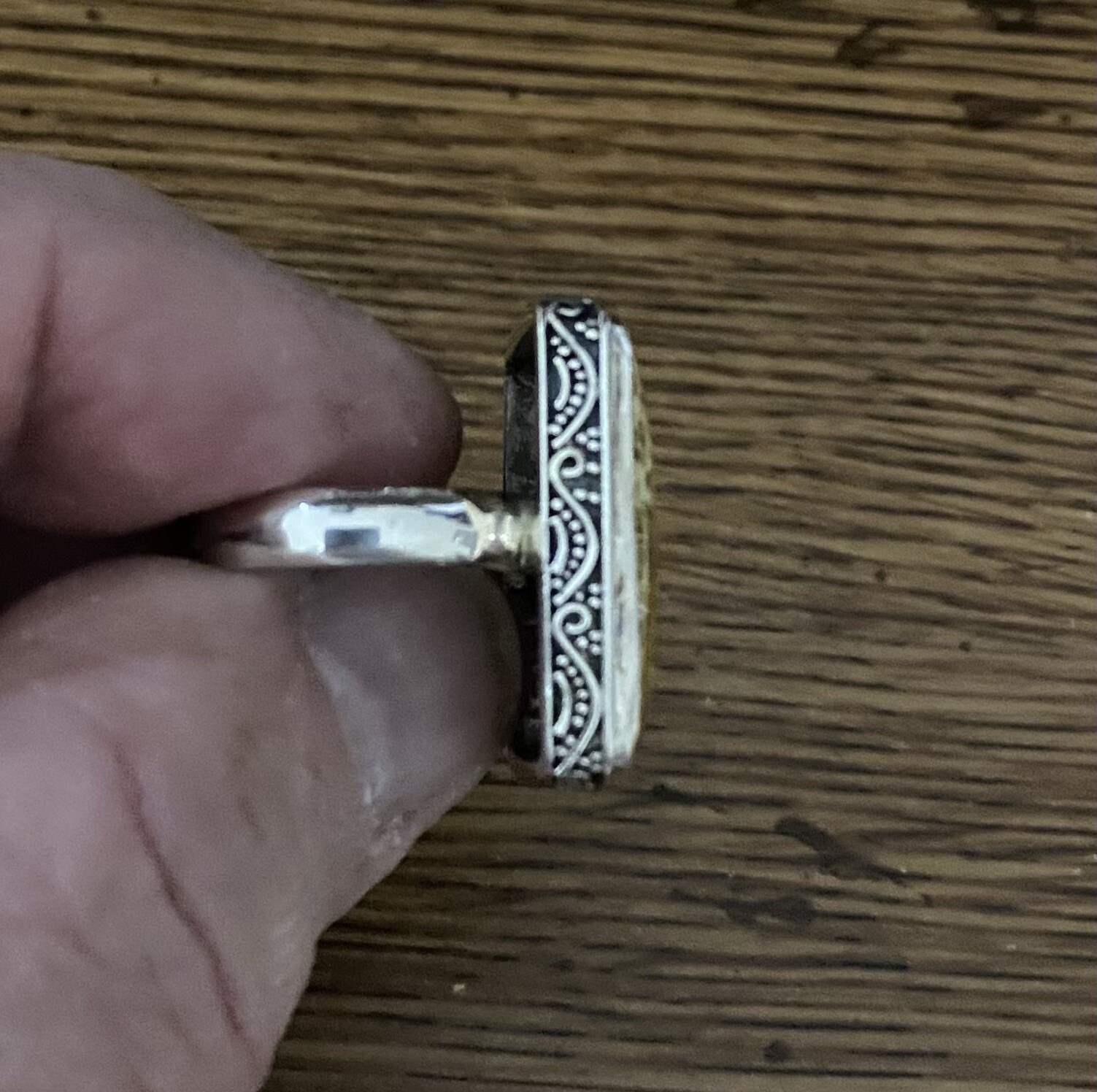 Fossil Coral Ring Sterling Silver