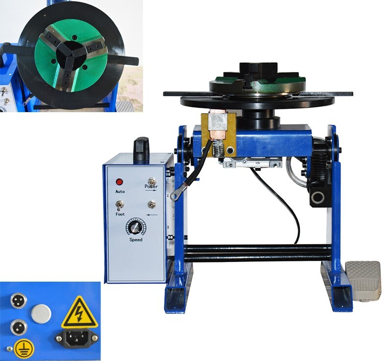 110V BW - 50 50KG Welding Positioner Turntable with 200mm Chuck 0-90°