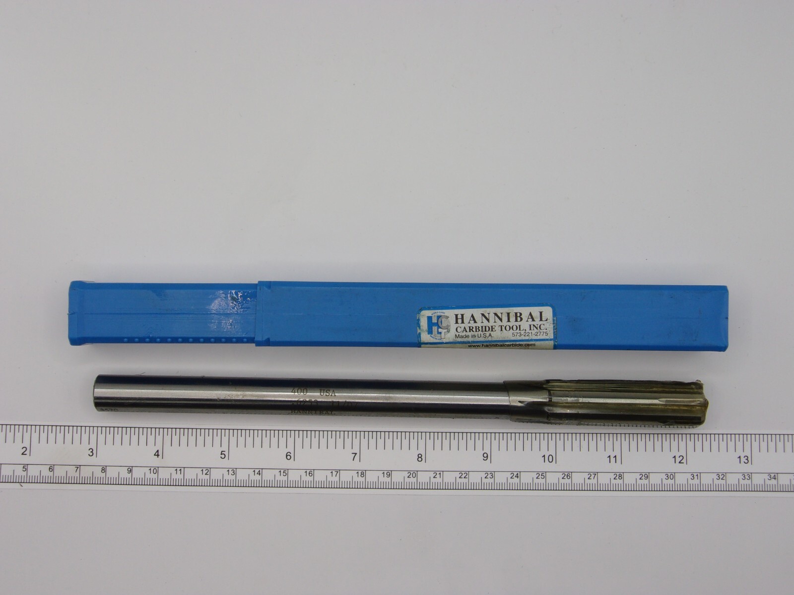 HANNIBAL 400 SERIES .6253" 11/07 CARBIDE REAMER, 6 FL, 9" OAL, ST SHANK, 0804A