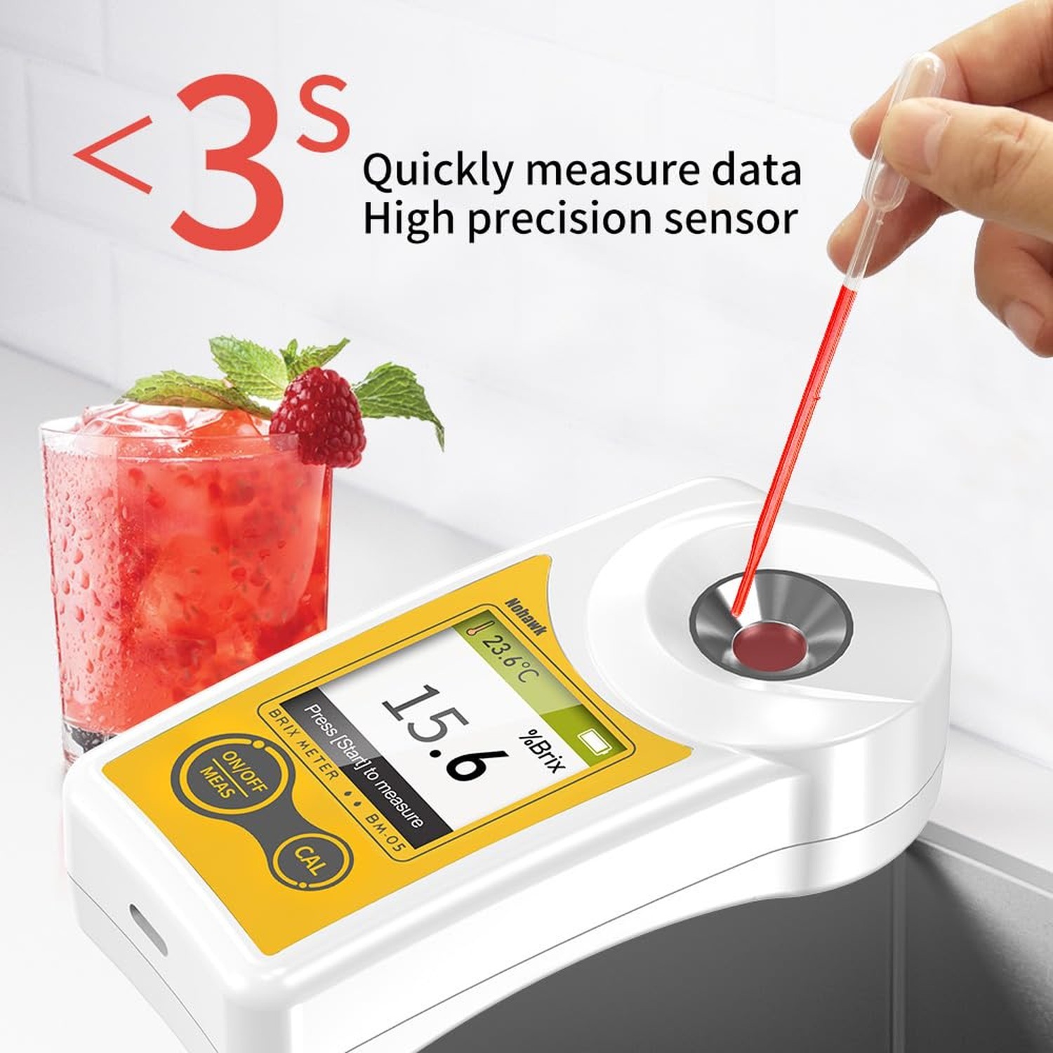 Digital Brix Refractometer Flagfront brix Meter Refractometer USB C Charging ...