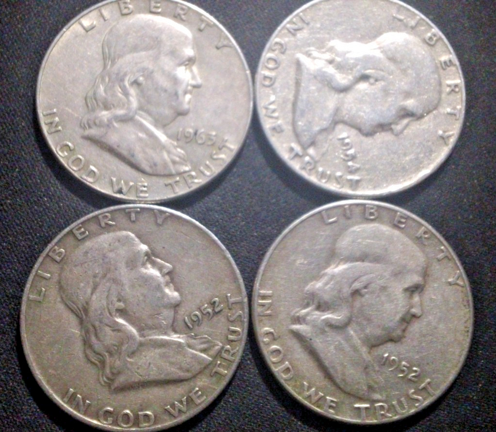 Franklin Half Dollars, $2.00 Face, .900 silver, random dates, aver. circulation