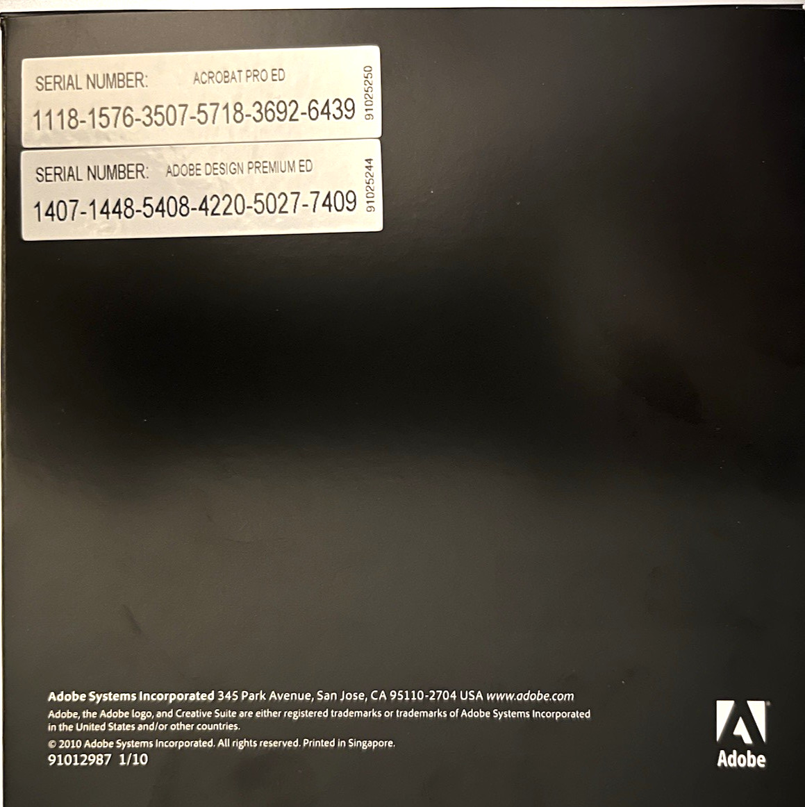 Adobe Creative Suite 5 Design Premium Windows CS5 Student & Teacher w/Serial No.