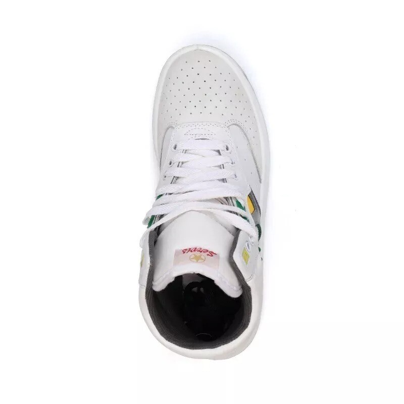Servis Cheetah High Top Trainers White Yellow Green Shoes Afghani Tali Style OG