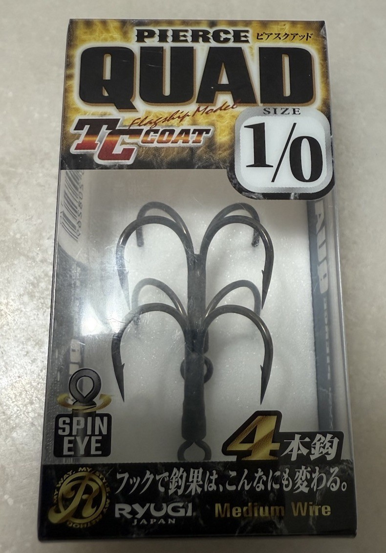Ryugi Quad Hooks Size 1/0 - Coike Full Cast Hook- USA SHIPPER