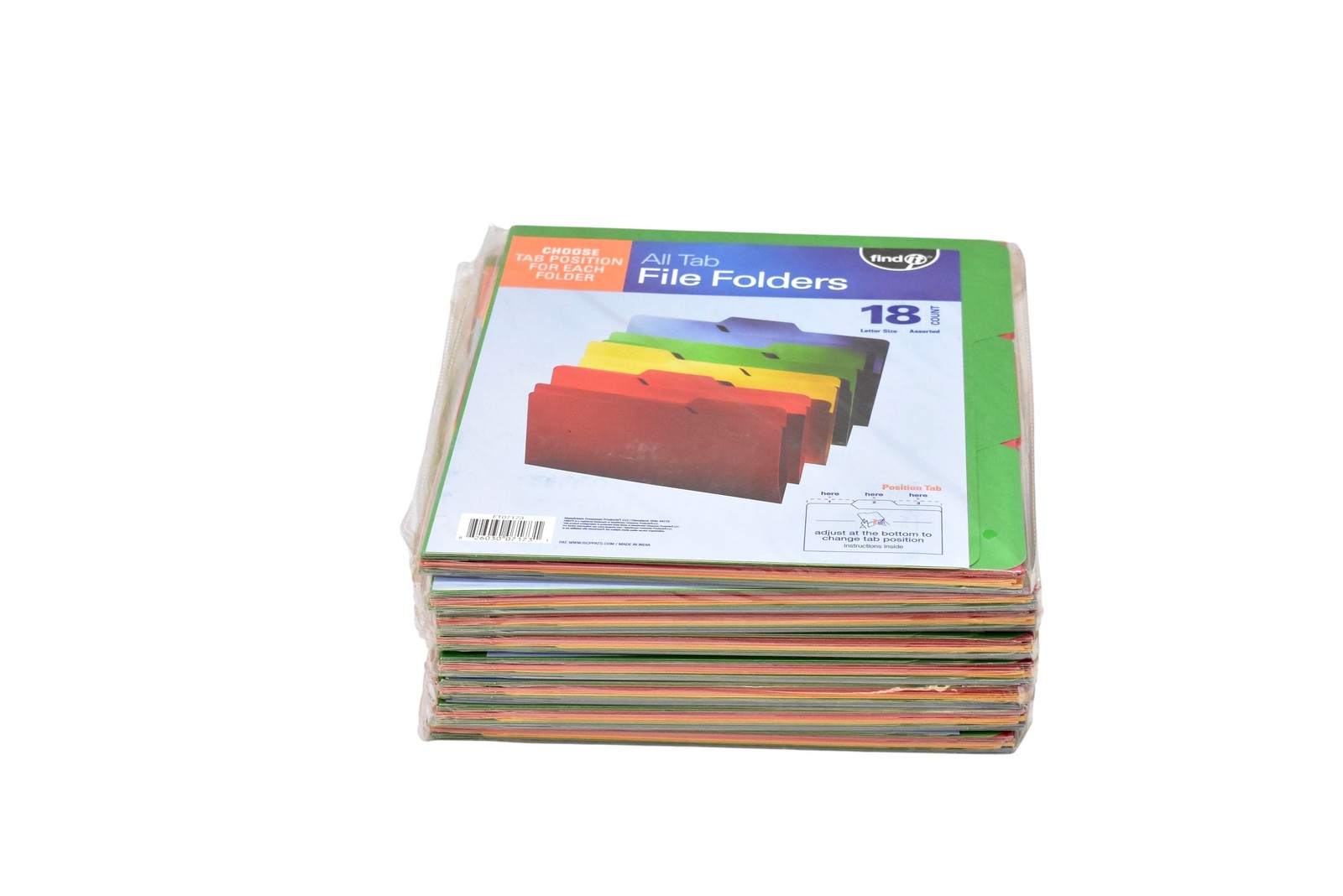 Find It All Tab File Folders Letter Size Assorted New Lot 8 Packs 18 Count ea