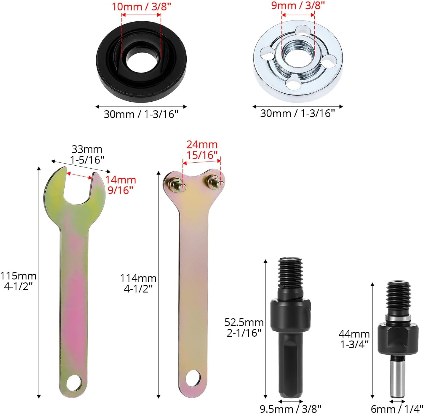 Drill Angle Grinder Adapter Conversion Kit, with 6Mm and 10Mm Mandrel Arbors 3 S