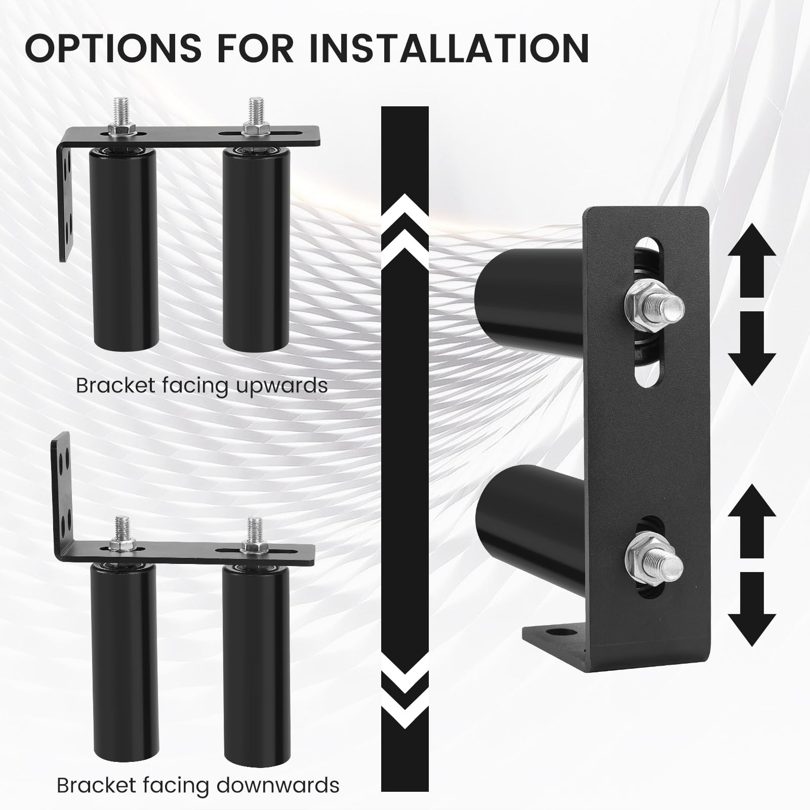 6"Gate Roller Guide,Sliding Gate Hardware with L-Sliding 6inch, Black
