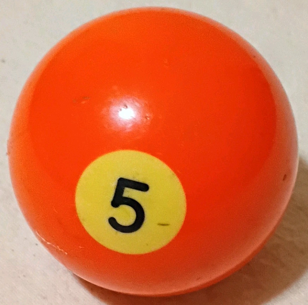 Vintage No. 5 Orange Billiard Replacement Ball 0075 B6