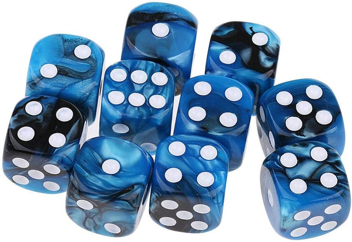 10PCS Polyhedral Dice D6 Dice 16Mm Acrylic Dice Game Dice for RPG MTG DND Dice T