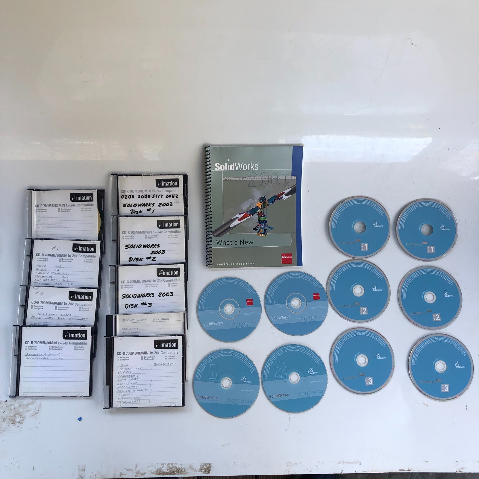 SolidWorks 2000 to 2003 DVD Software Discs LOT 3D SWCDR03 SP3+What's New Book