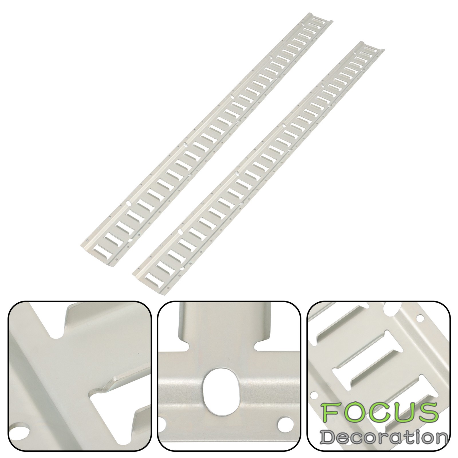 Silver Galvanized Brand New 2 Pack 5' E Track Tie Down Rail Kit Carbon Steel