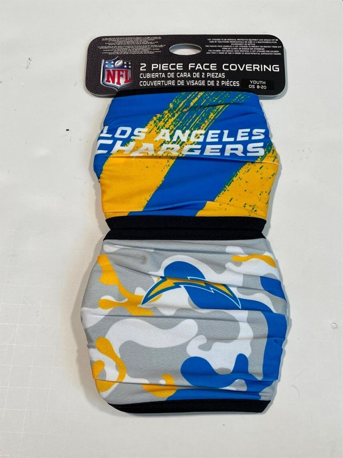 NFL Los Angeles Rams Face Coverings Masks 2 pack Youth 8 20 NEW NWT N59