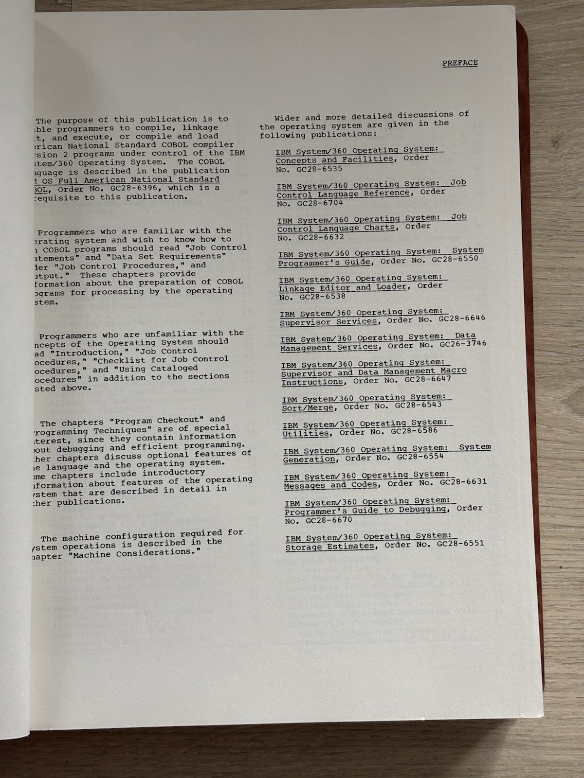 VTG IBM Systems Reference Library IBM OS COBOL Programmer's Guide 1972 RARE
