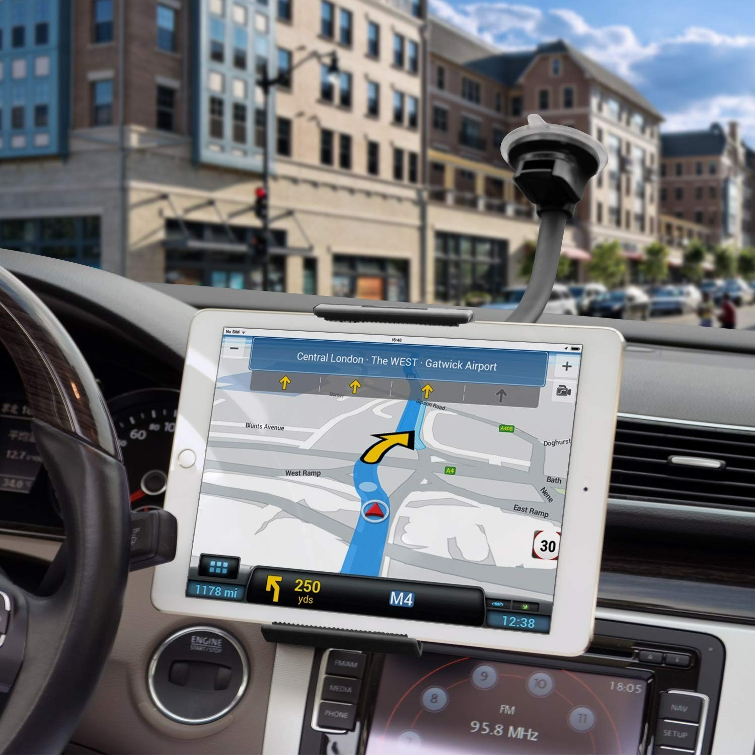 APPS2Car Tablet Car Mount Holder for iPad | Strong Suction Cup