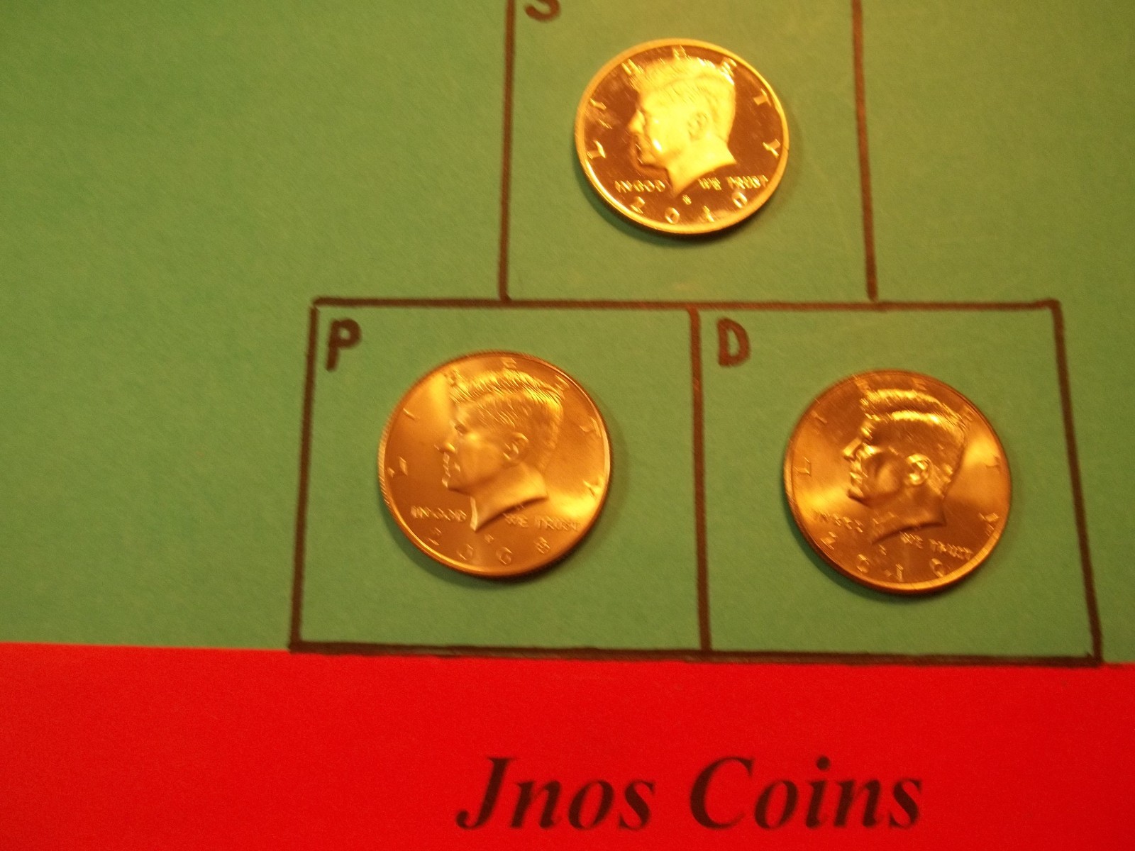 Lot of 3 Coins   2010  Kennedy Half Dollar S/P/D Set
