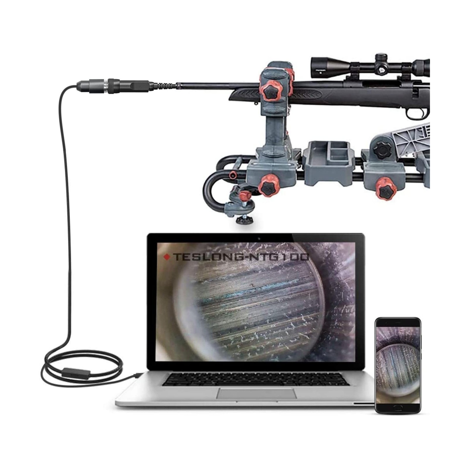 Teslong Rifle Borescope, Bore Camera Gun Cleaning Camera - Fits... FAST USA SHIP