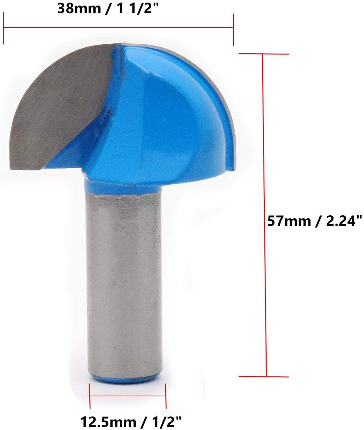 Core Box Router Bit 1-1/2" Cutting Dia 1/2" Shank Round Nose Router Bit