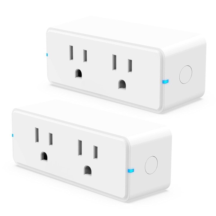 2-Pack Dual Smart Plug 15A WiFi Bluetooth Outlet Works with Alexa Google