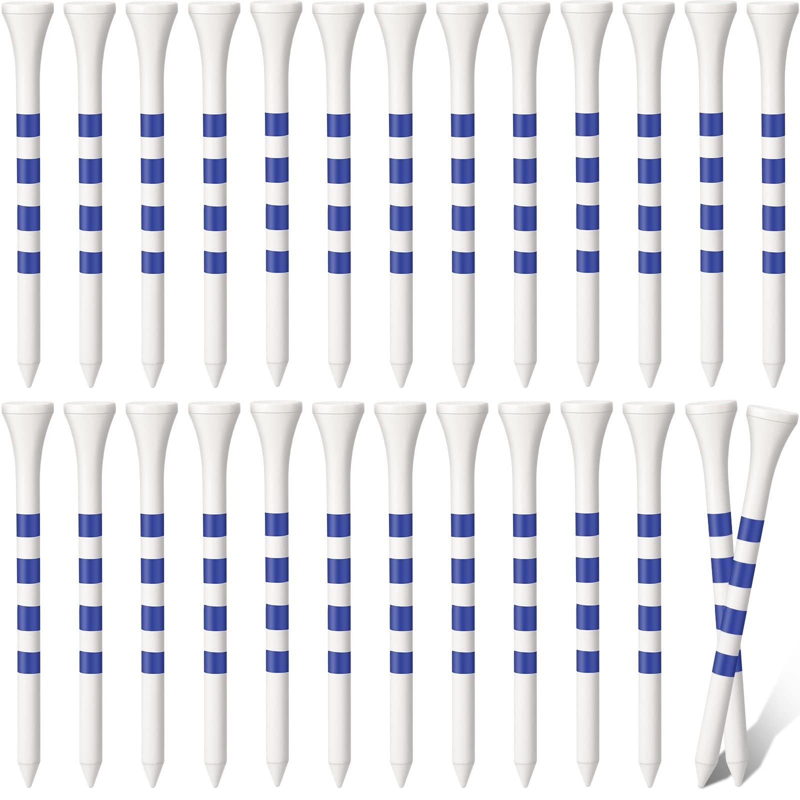 Sosation 200 Pieces Bamboo Golf Tees 3-1/4'' Inch Wooden White and Blue