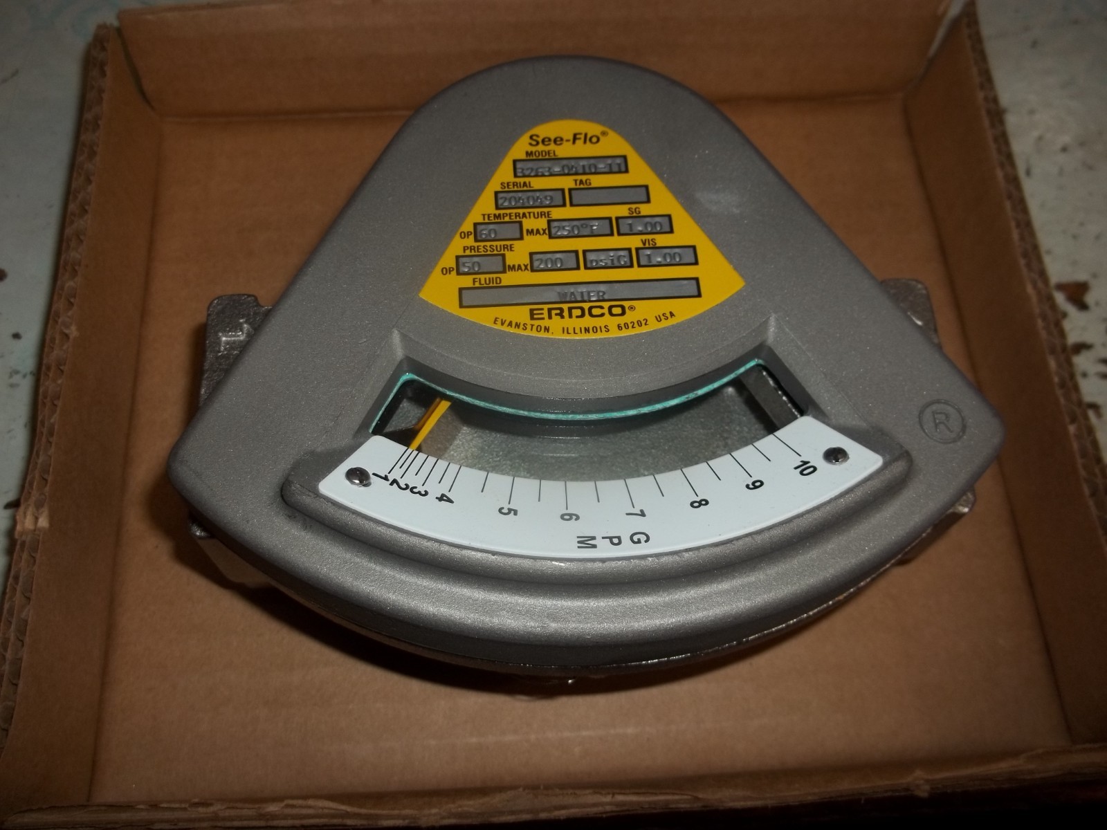 ERDCO SEE-FLO 3263-04T0-11 WATER FLOW METER 1-10GPM (474)