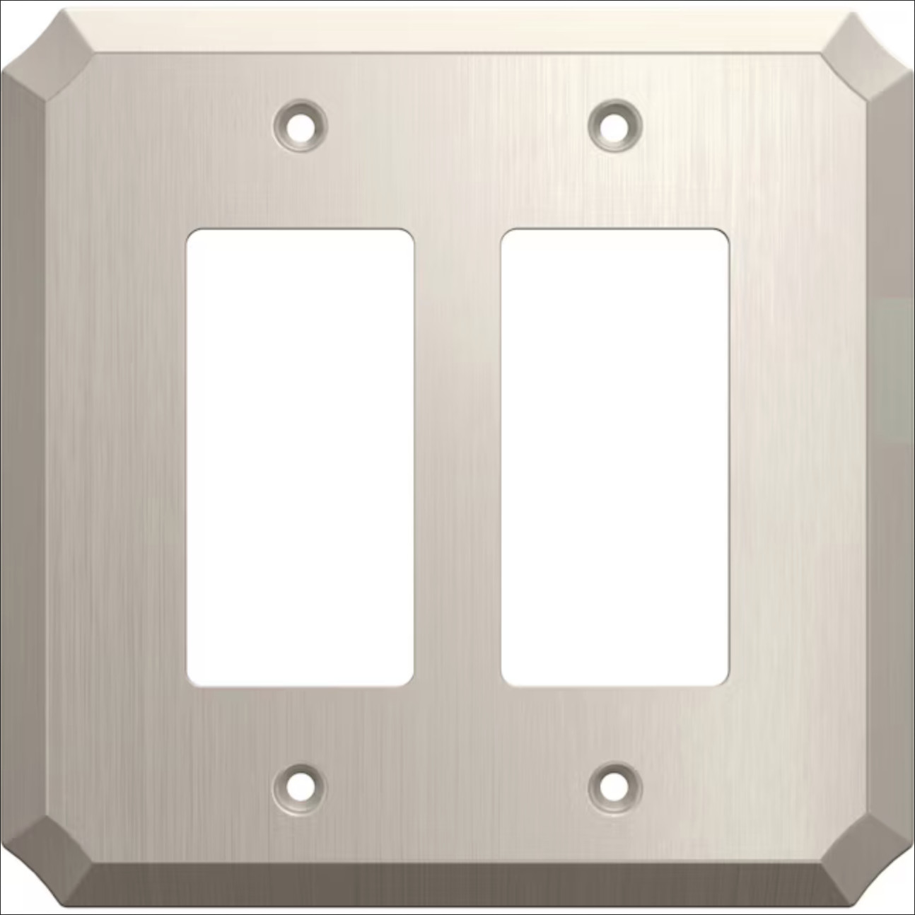 Allen + Roth Advington Satin Nickel Double GFCI Decora Wall Plate Cover