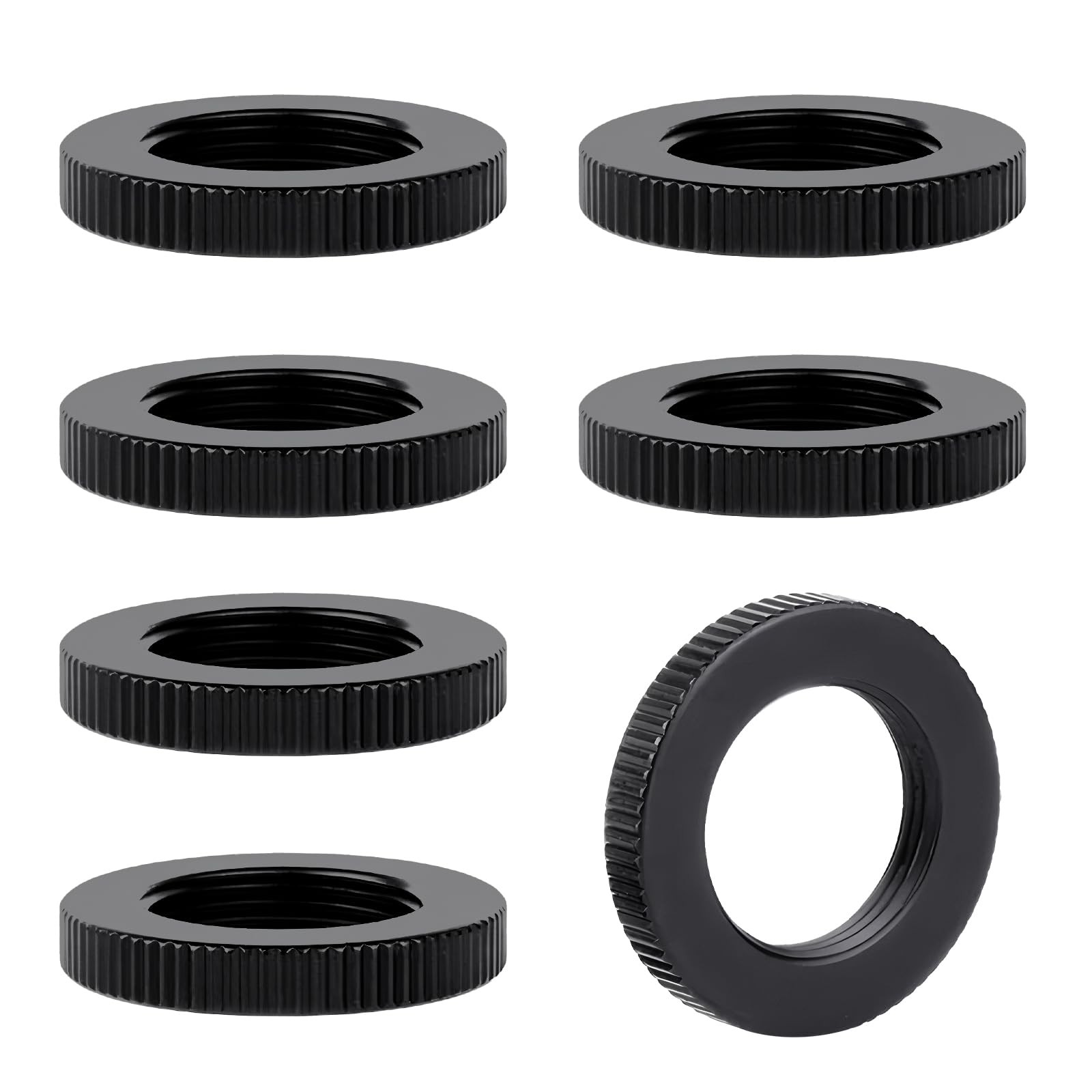 Sissatthai 6Pcs Microphone Stand Nut Accessories, 5/8 Black