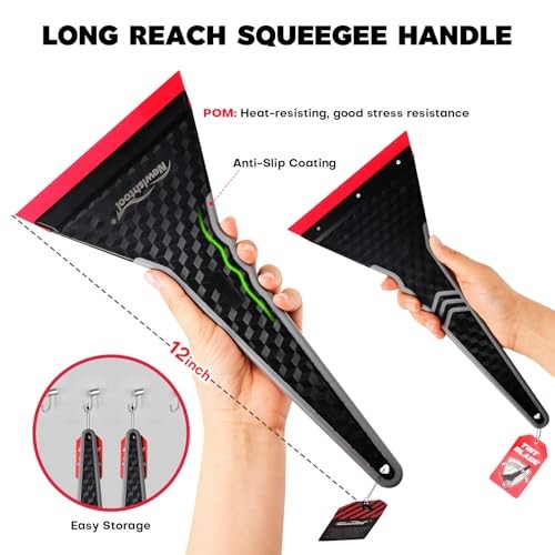 NEWSHTOOL Professional Window Tint Squeegee, 2 PCS Long Handle PPF Squeegee