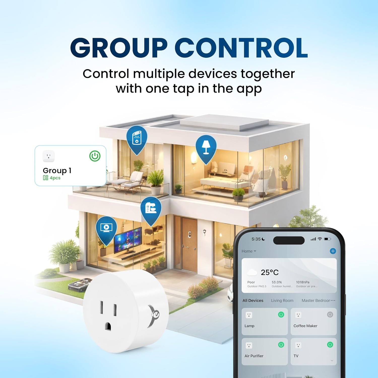 Osprey Smart Plug, Wi-Fi Outlet Socket Compatible with Alexa and Google Home,...