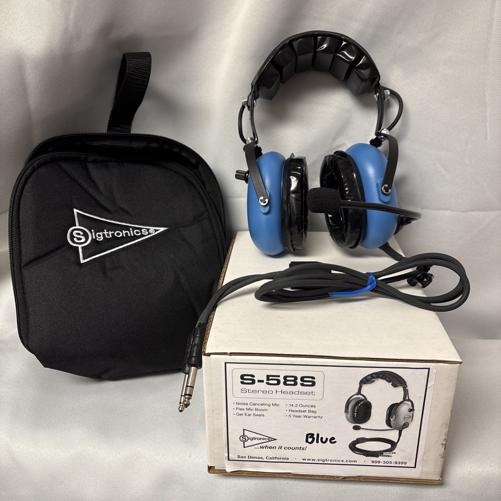 Sigtronics S-58S active noise cancelling Aviation Headset, BRAND NEW