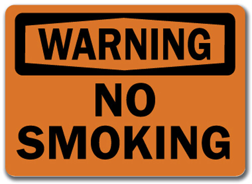 Warning Sign - No Smoking - 10" x 14" OSHA Safety Sign