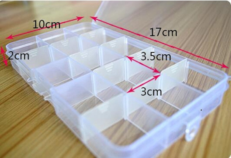 15 Cells Slot Transparent Storage Box Cover Shell Electronics Component Box