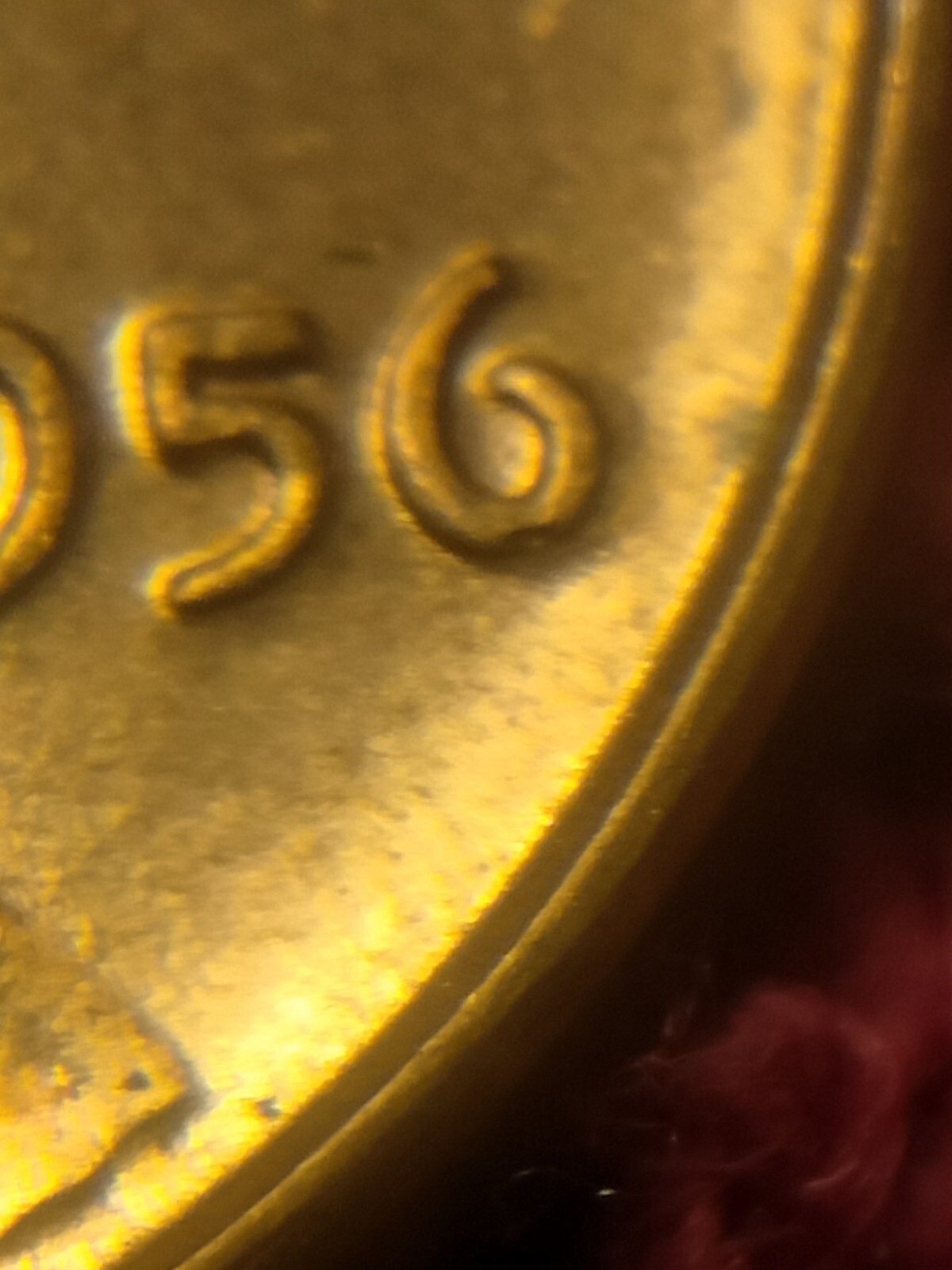 1956 P Lincoln Wheat Cent Retained Die Breaks Die Breaks