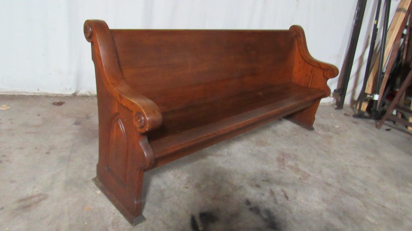 Amazing Oak Church Pew  Bench All Carved