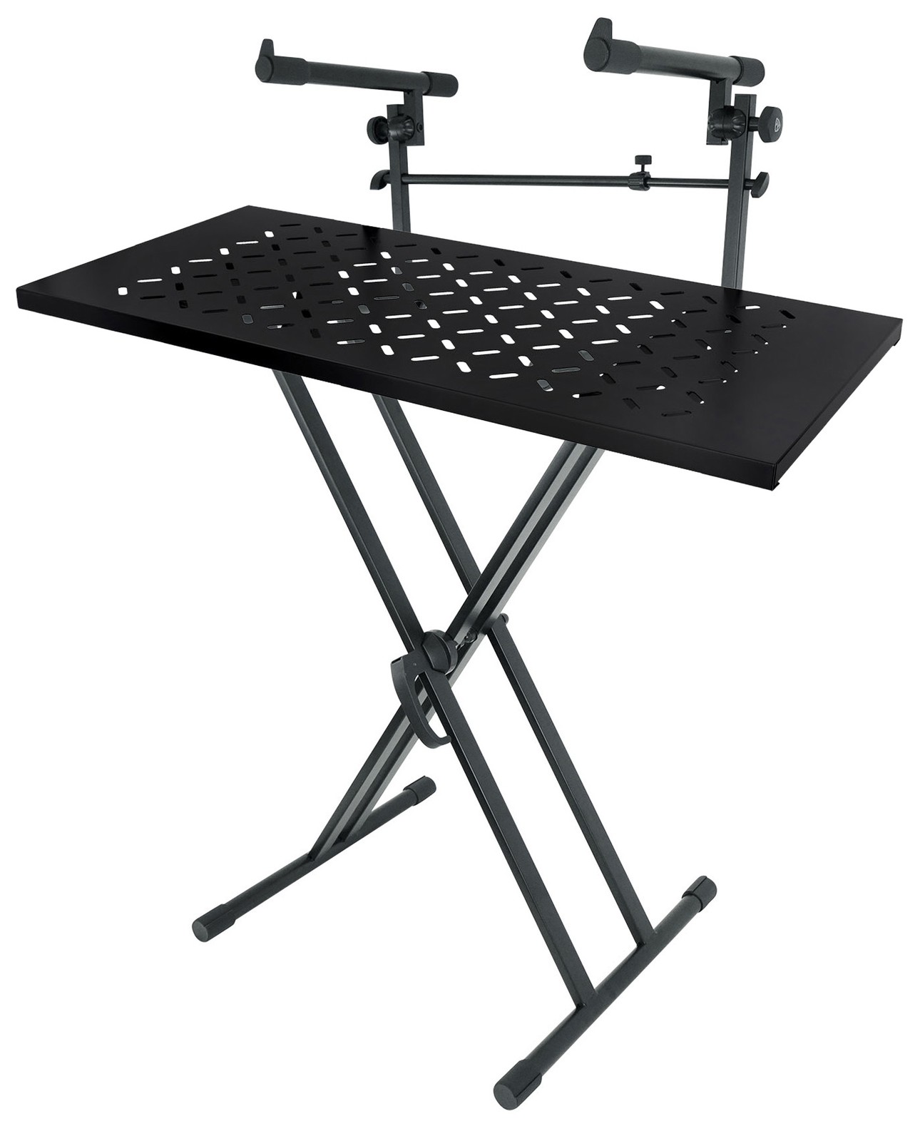 Rockville RKS42X 2-Tier X-Stand Keyboard or DJ Stand w/ Shelf to Turn Into Table