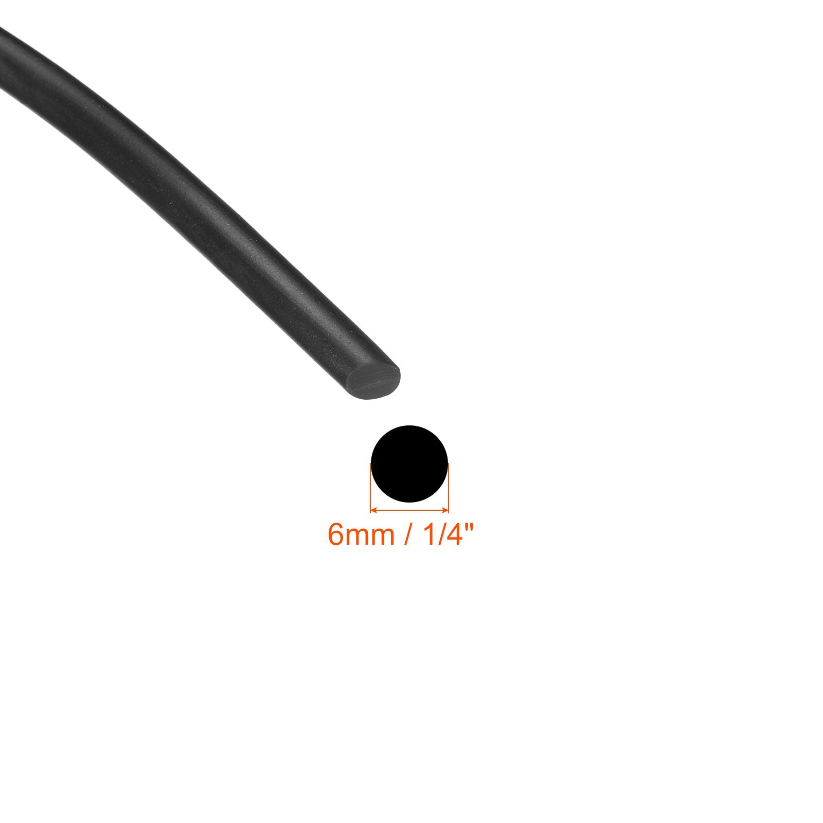 Nitrile Rubber Seal Strip 6mm Diameter 8 Meters Long Hard Solid