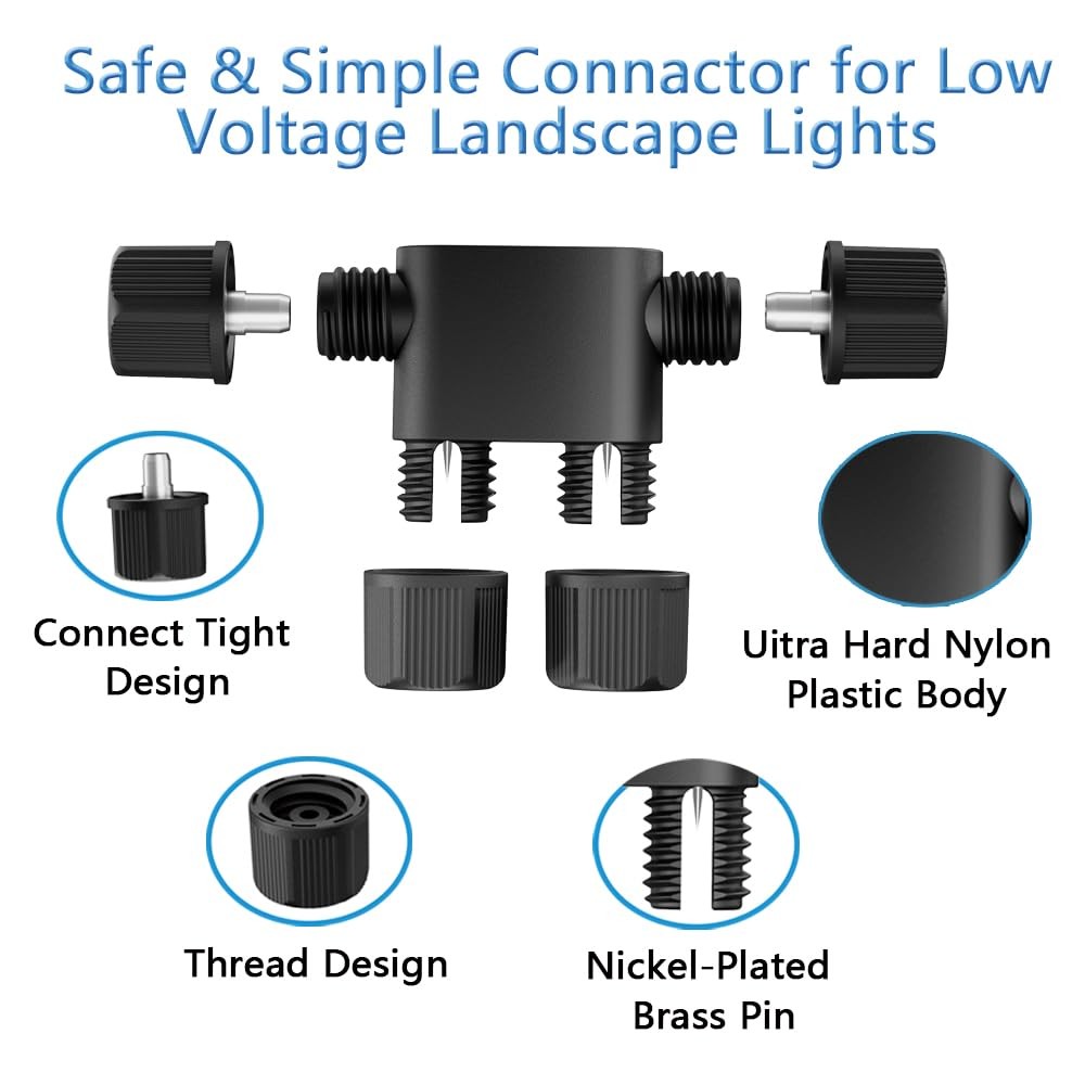 8 Pack Low Voltage Wire Connectors, 12-20 Gauge Landscape Light Cable Connect...