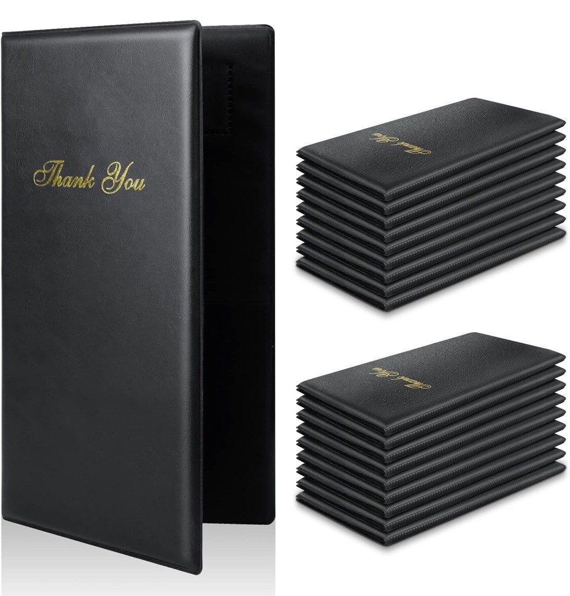 Check Presenters for Restaurants, 20 Pack 10" x 5.5" Guest Check Card Holder