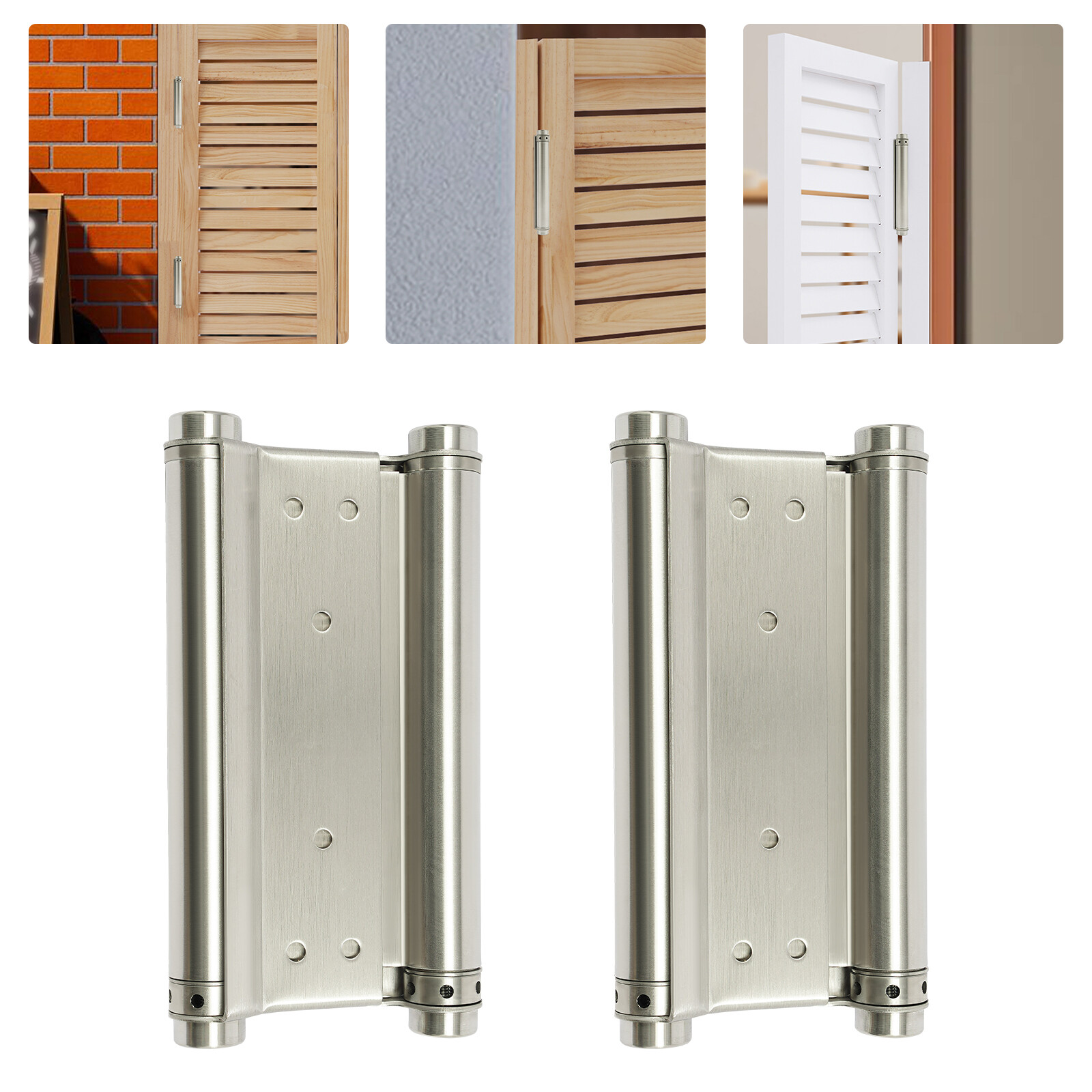2pcs Double Action Spring Hinges 8" Self Closing Door Hinges Heavy Duty Hinges